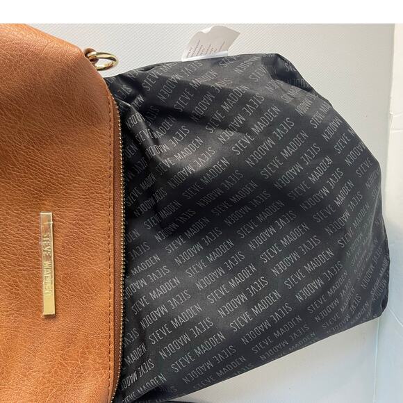 STEVE MADDEN Clutch Purse Wrist Strap Zipper Brown Vegan Leather Classic Minimal - Picture 9 of 12